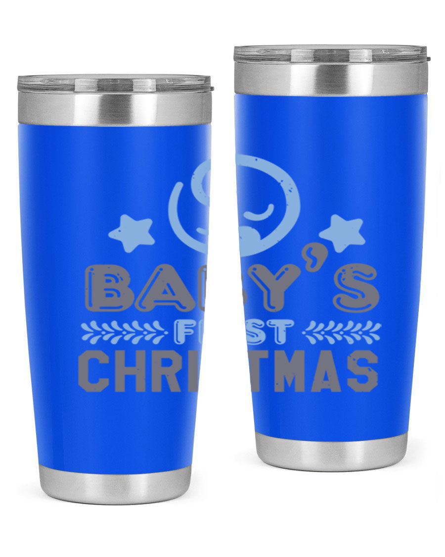 Baby First Christmas Style 2# tumbler, 20oz double wall vacuum stainless steel with festive design, perfect for hot and cold beverages.