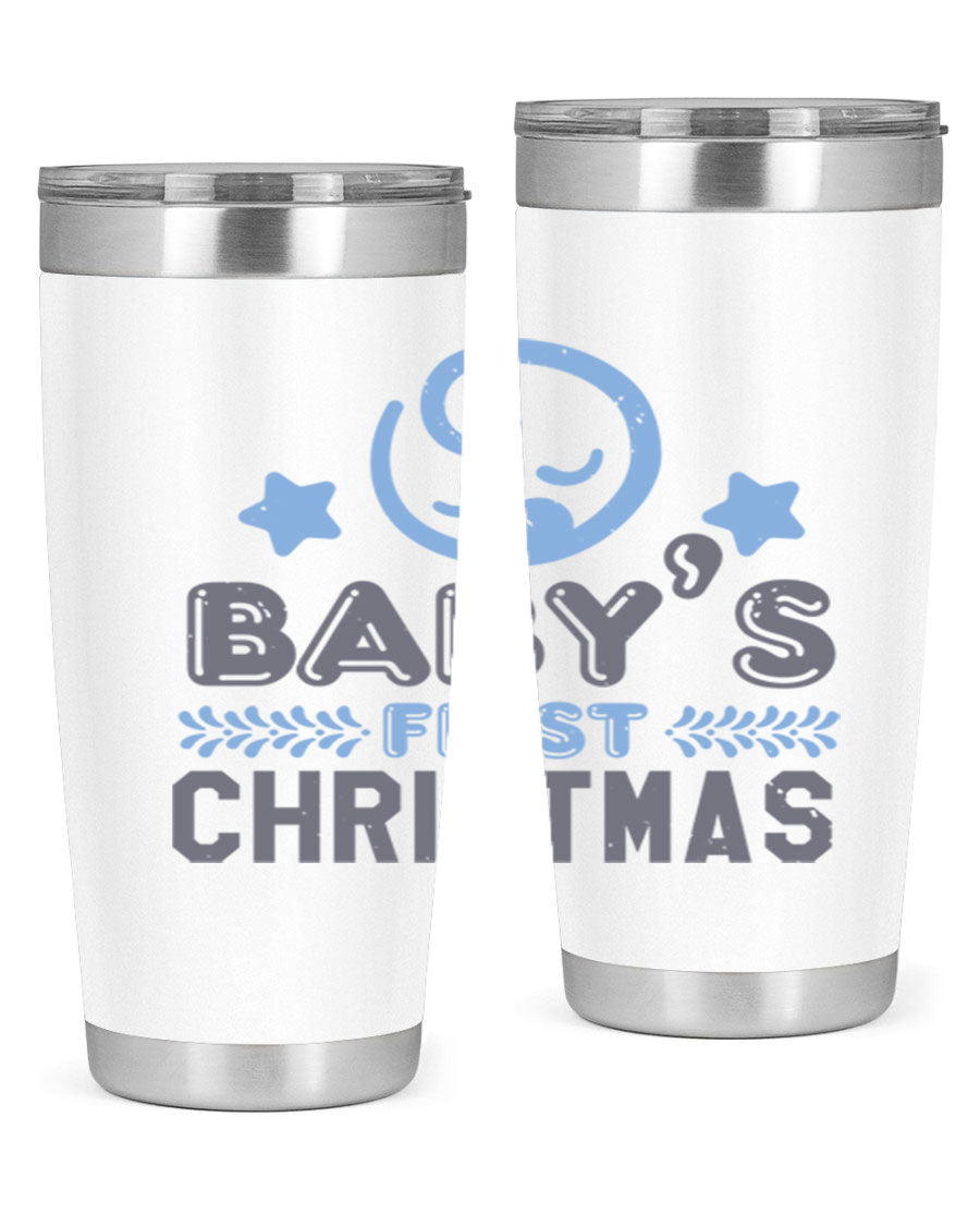 Baby First Christmas Style 2# tumbler, 20oz double wall vacuum stainless steel with festive design, perfect for hot and cold beverages.