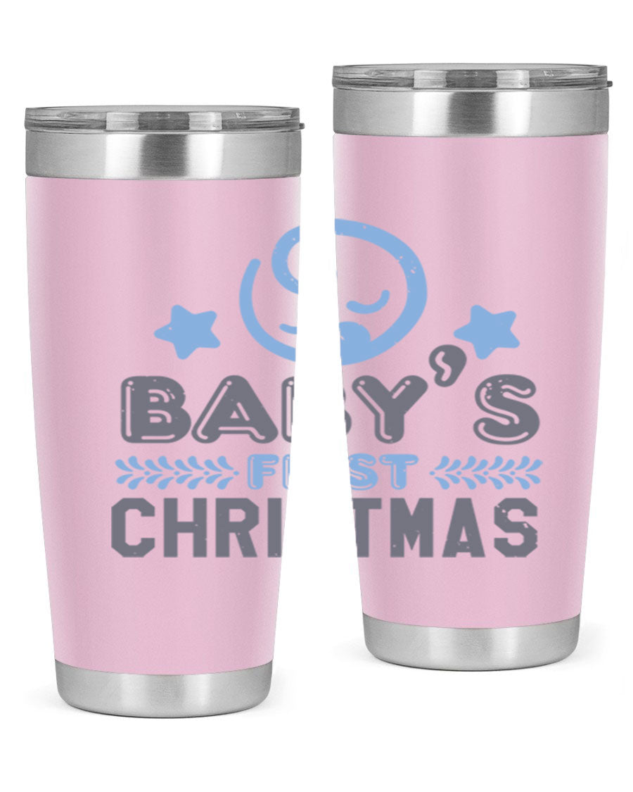 Baby First Christmas Style 2# tumbler, 20oz double wall vacuum stainless steel with festive design, perfect for hot and cold beverages.