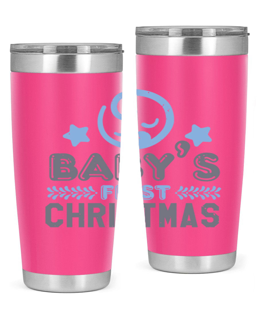 Baby First Christmas Style 2# tumbler, 20oz double wall vacuum stainless steel with festive design, perfect for hot and cold beverages.
