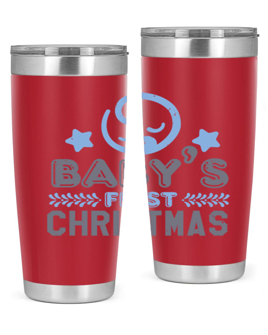 Baby First Christmas Style 2# tumbler, 20oz double wall vacuum stainless steel with festive design, perfect for hot and cold beverages.