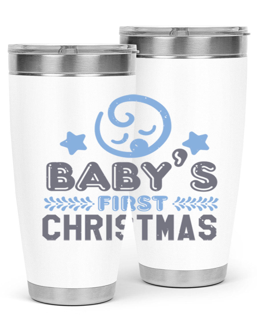 Baby First Christmas Style 2# tumbler, 20oz double wall vacuum stainless steel with festive design, perfect for hot and cold beverages.