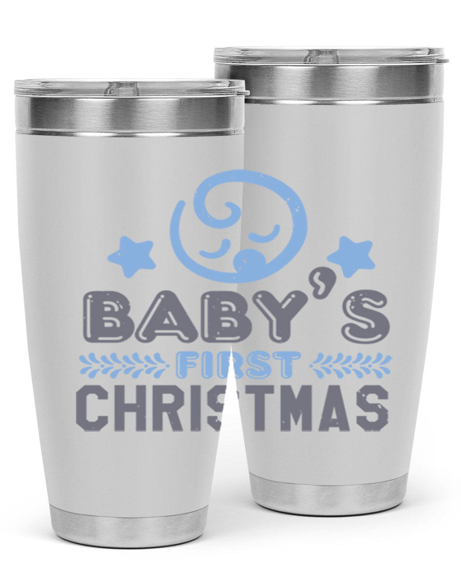 Baby First Christmas Style 2# tumbler, 20oz double wall vacuum stainless steel with festive design, perfect for hot and cold beverages.