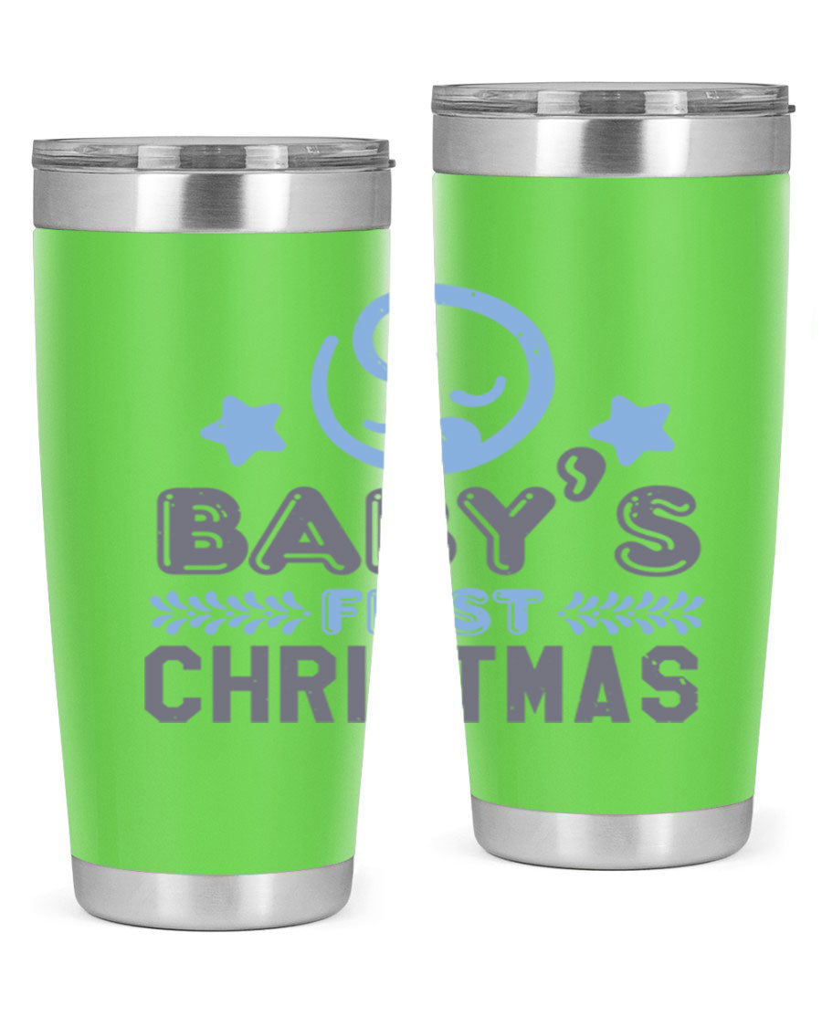 Baby First Christmas Style 2# tumbler, 20oz double wall vacuum stainless steel with festive design, perfect for hot and cold beverages.