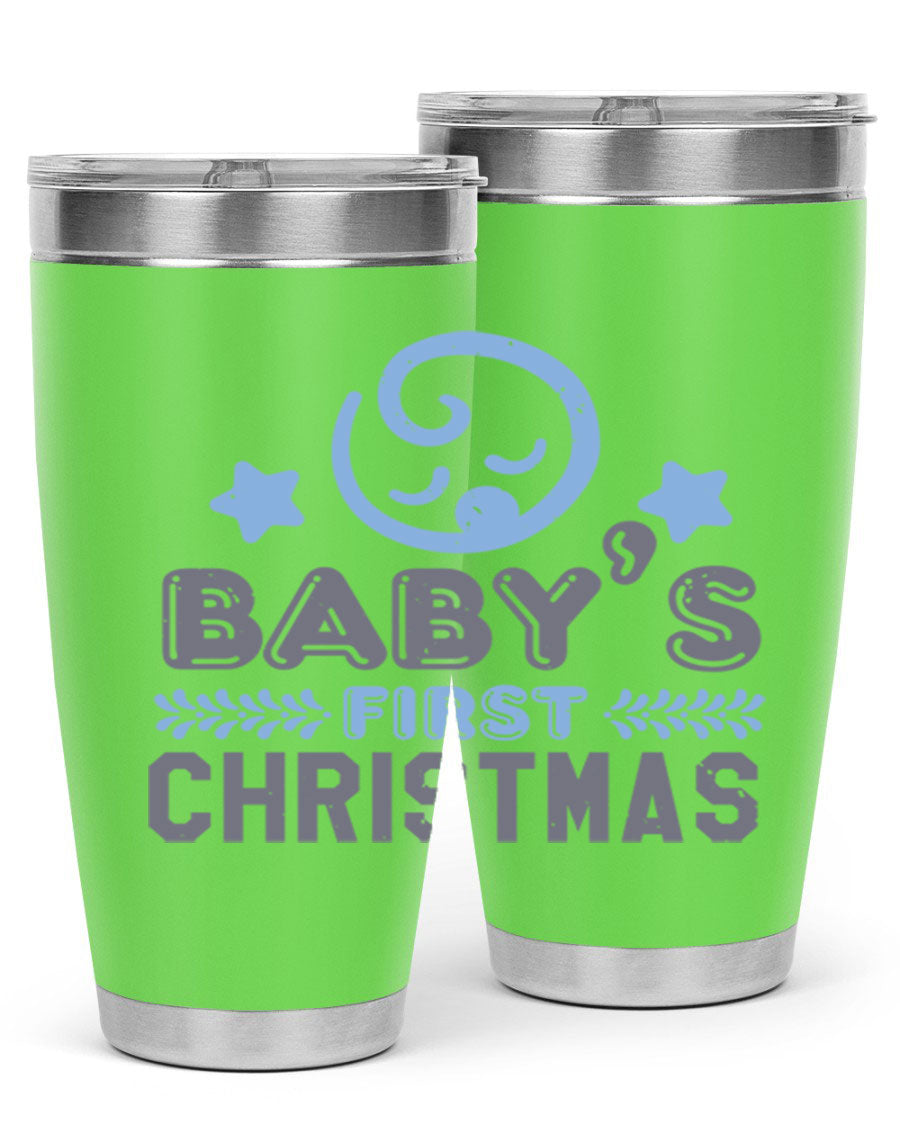 Baby First Christmas Style 2# tumbler, 20oz double wall vacuum stainless steel with festive design, perfect for hot and cold beverages.