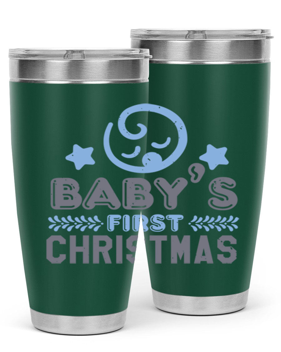 Baby First Christmas Style 2# tumbler, 20oz double wall vacuum stainless steel with festive design, perfect for hot and cold beverages.