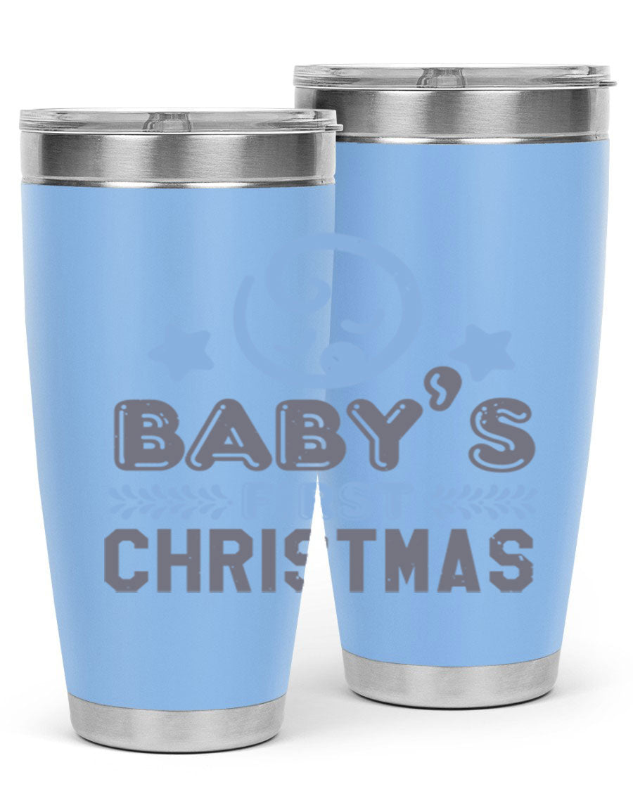 Baby First Christmas Style 2# tumbler, 20oz double wall vacuum stainless steel with festive design, perfect for hot and cold beverages.