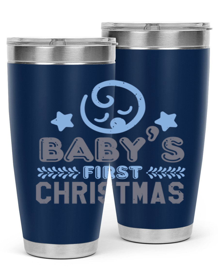 Baby First Christmas Style 2# tumbler, 20oz double wall vacuum stainless steel with festive design, perfect for hot and cold beverages.