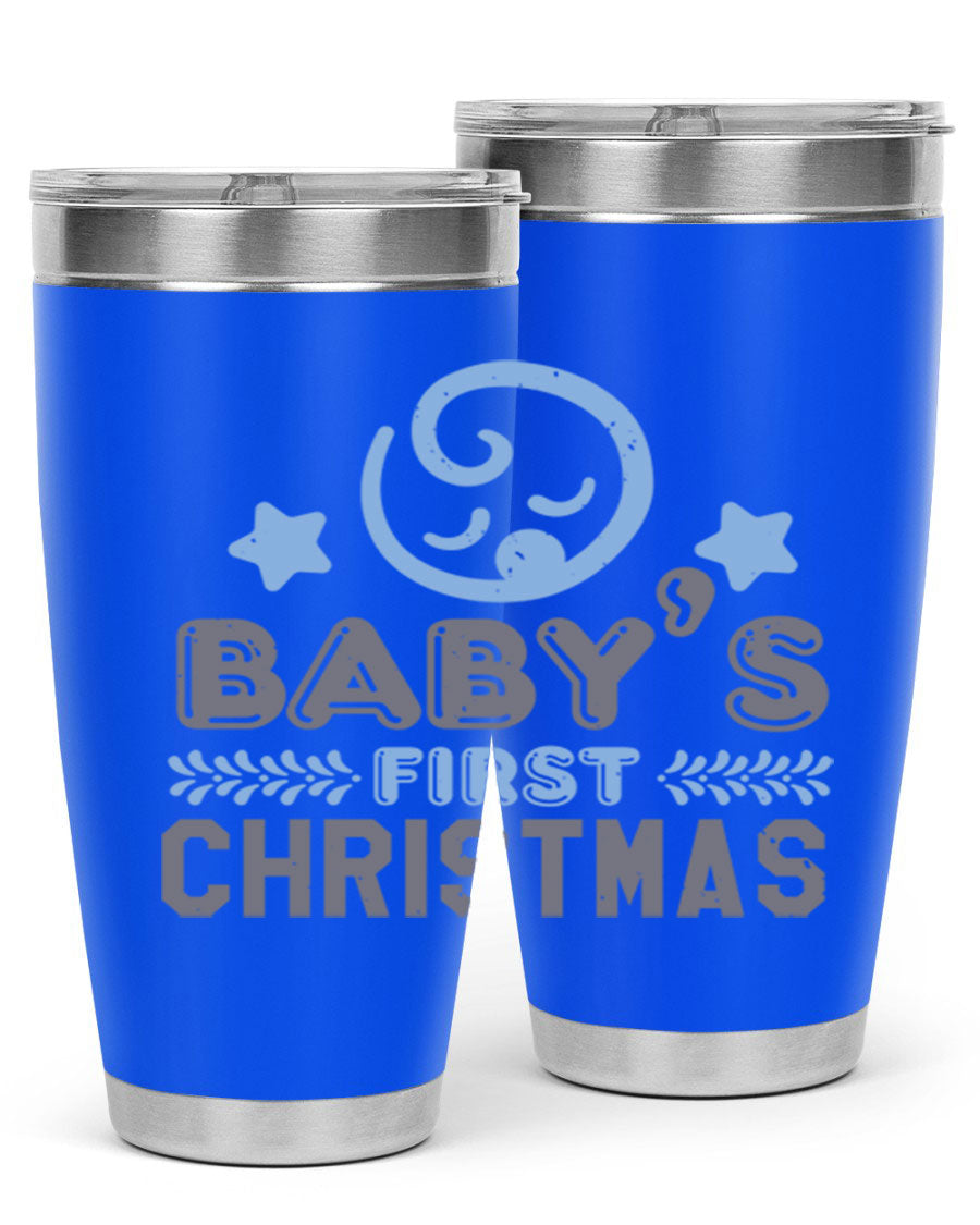 Baby First Christmas Style 2# tumbler, 20oz double wall vacuum stainless steel with festive design, perfect for hot and cold beverages.