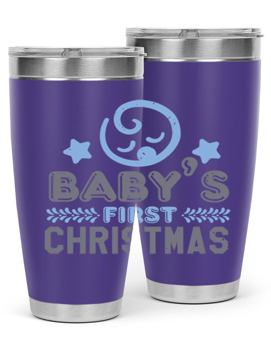 Baby First Christmas Style 2# tumbler, 20oz double wall vacuum stainless steel with festive design, perfect for hot and cold beverages.