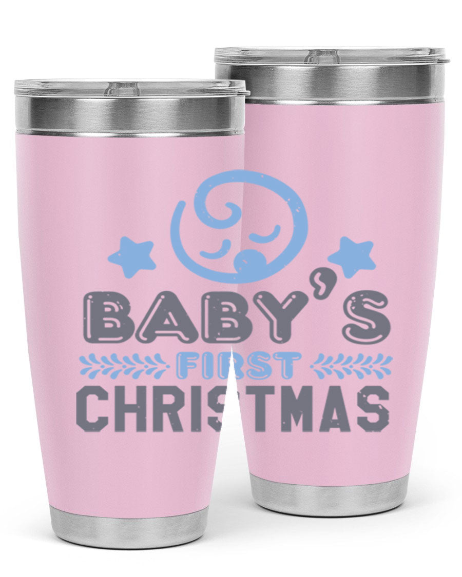 Baby First Christmas Style 2# tumbler, 20oz double wall vacuum stainless steel with festive design, perfect for hot and cold beverages.