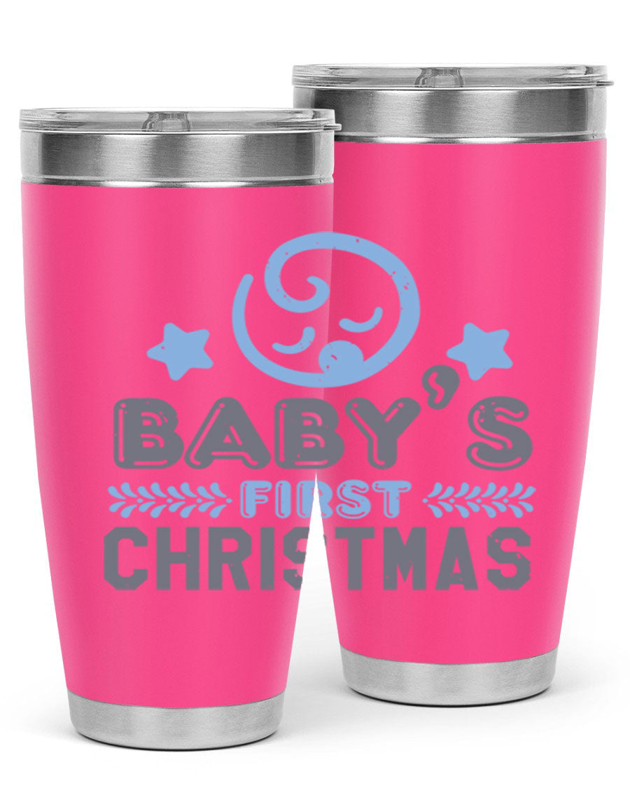 Baby First Christmas Style 2# tumbler, 20oz double wall vacuum stainless steel with festive design, perfect for hot and cold beverages.