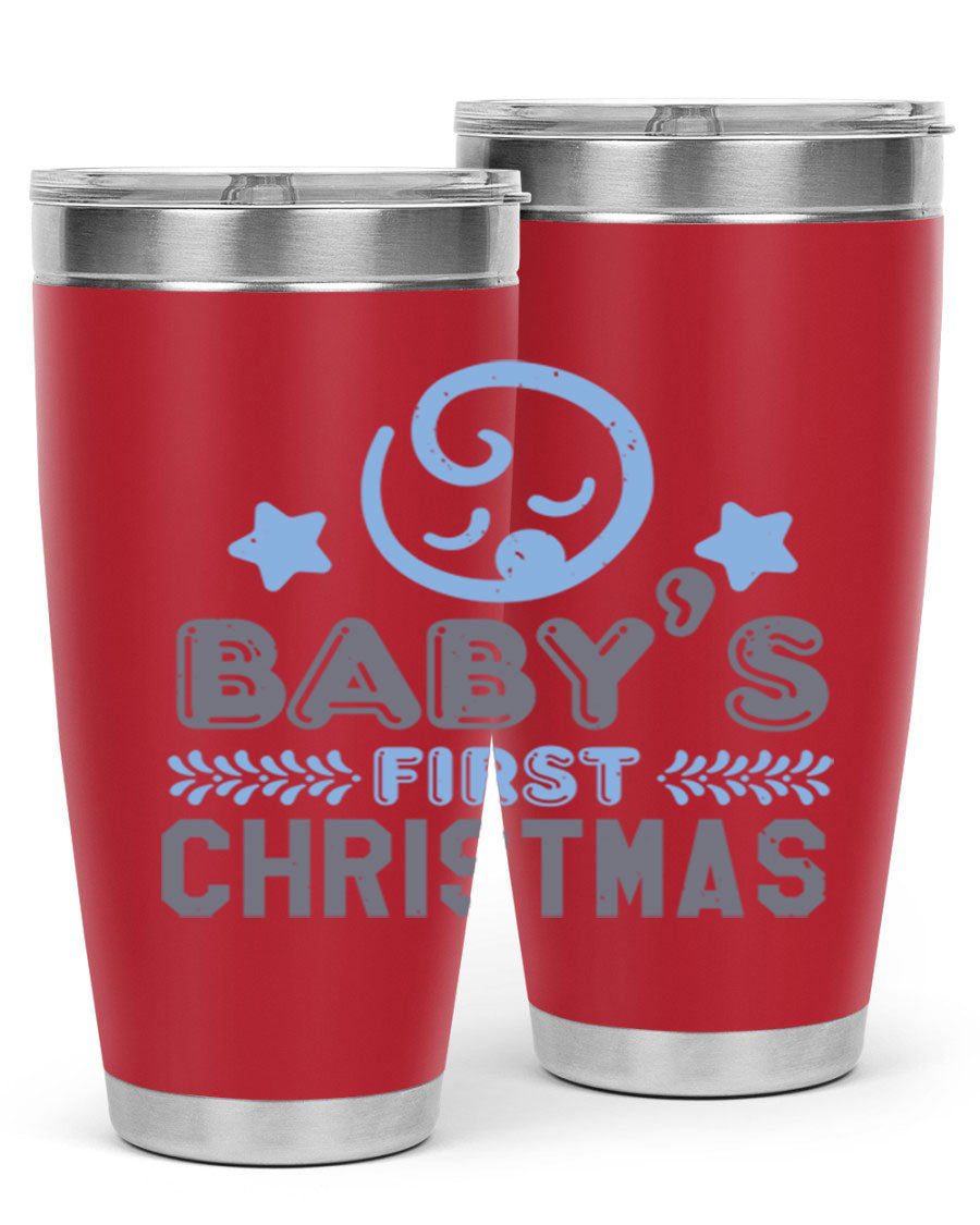 Baby First Christmas Style 2# tumbler, 20oz double wall vacuum stainless steel with festive design, perfect for hot and cold beverages.
