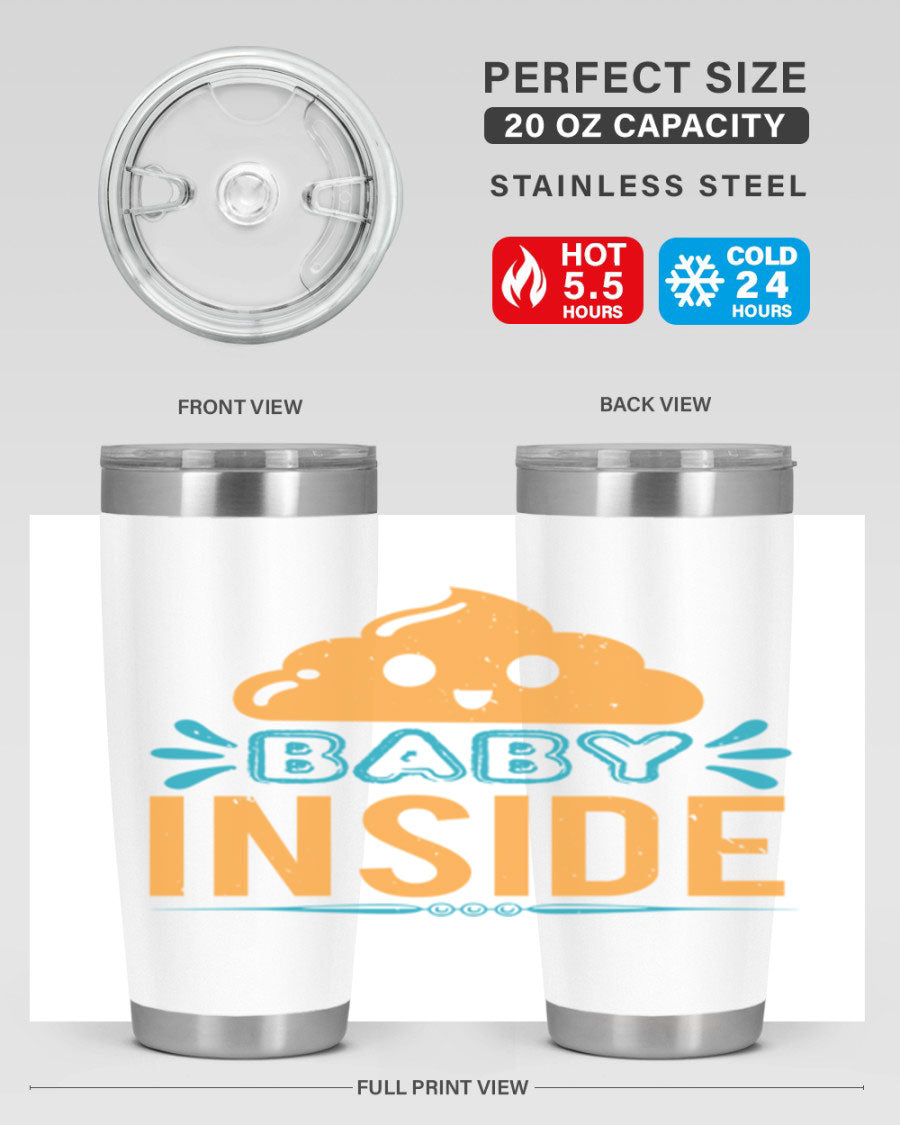 Baby Inside Style 1# 20oz tumbler featuring double wall vacuum insulation and a stylish design, perfect for baby showers.
