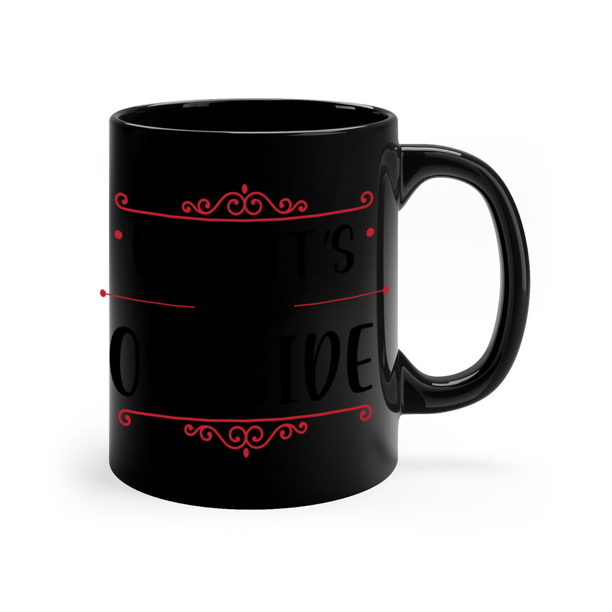 A stylish two-tone Baby It's Cold Outside Mug with a colored handle and glossy finish, perfect for coffee or tea.