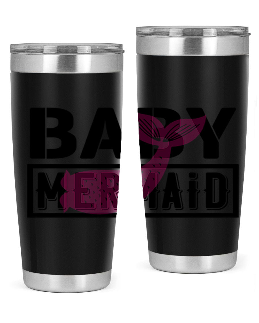 Baby Mermaid 29# Tumbler, a stylish 20oz stainless steel tumbler with vibrant mermaid design, perfect for hot and cold beverages.
