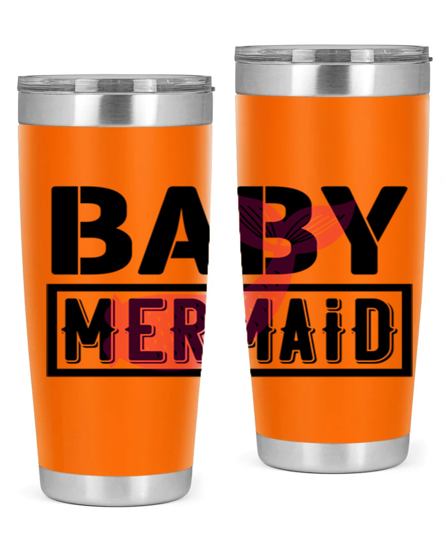 Baby Mermaid 29# Tumbler, a stylish 20oz stainless steel tumbler with vibrant mermaid design, perfect for hot and cold beverages.