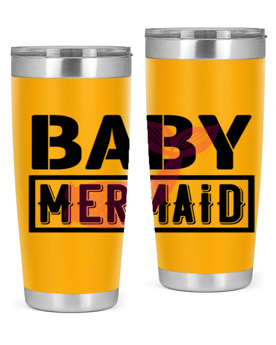 Baby Mermaid 29# Tumbler, a stylish 20oz stainless steel tumbler with vibrant mermaid design, perfect for hot and cold beverages.