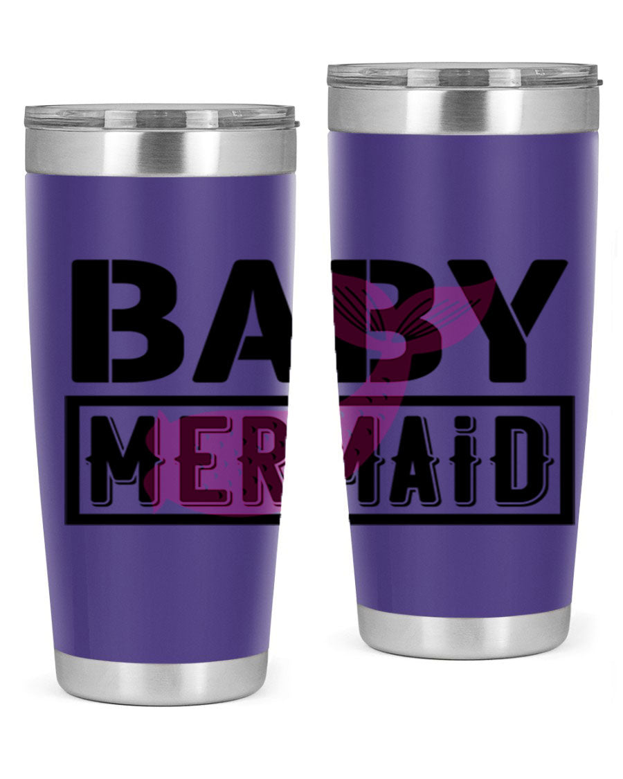 Baby Mermaid 29# Tumbler, a stylish 20oz stainless steel tumbler with vibrant mermaid design, perfect for hot and cold beverages.