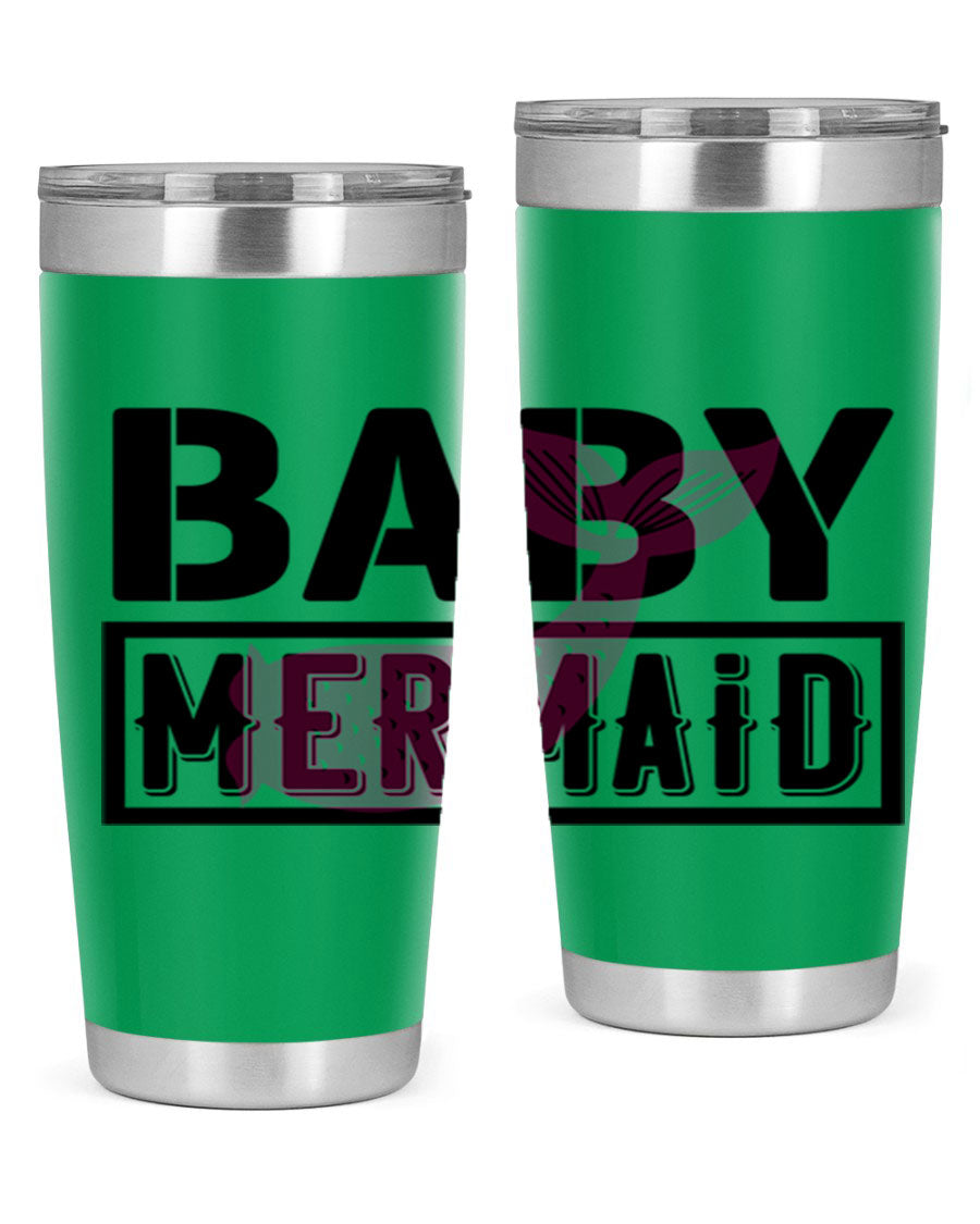 Baby Mermaid 29# Tumbler, a stylish 20oz stainless steel tumbler with vibrant mermaid design, perfect for hot and cold beverages.