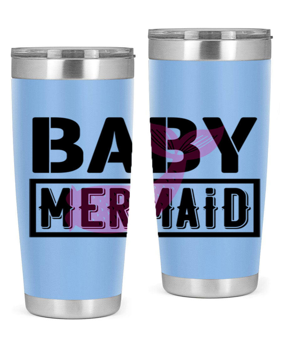 Baby Mermaid 29# Tumbler, a stylish 20oz stainless steel tumbler with vibrant mermaid design, perfect for hot and cold beverages.