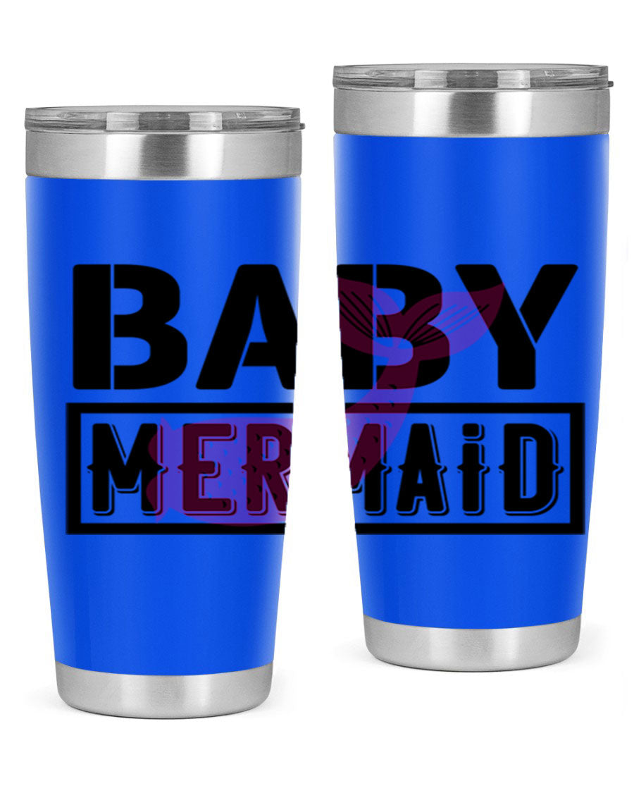 Baby Mermaid 29# Tumbler, a stylish 20oz stainless steel tumbler with vibrant mermaid design, perfect for hot and cold beverages.