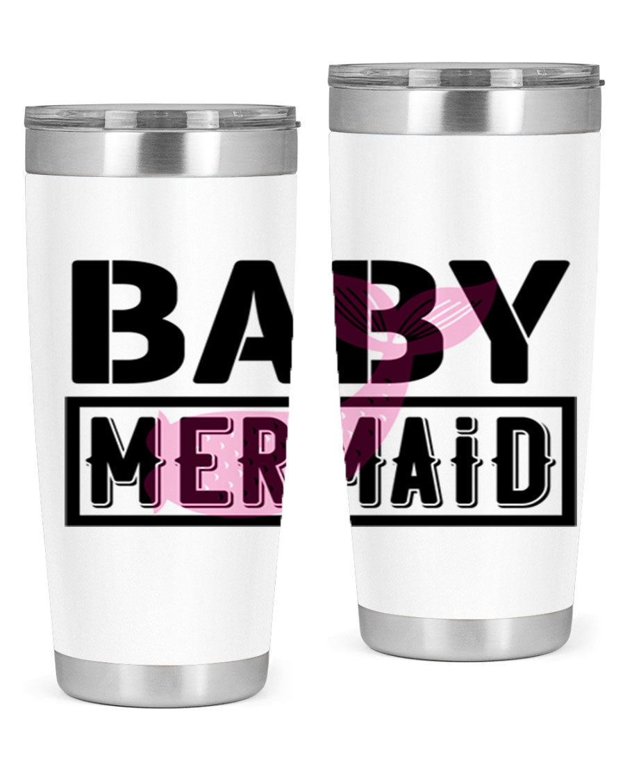 Baby Mermaid 29# Tumbler, a stylish 20oz stainless steel tumbler with vibrant mermaid design, perfect for hot and cold beverages.