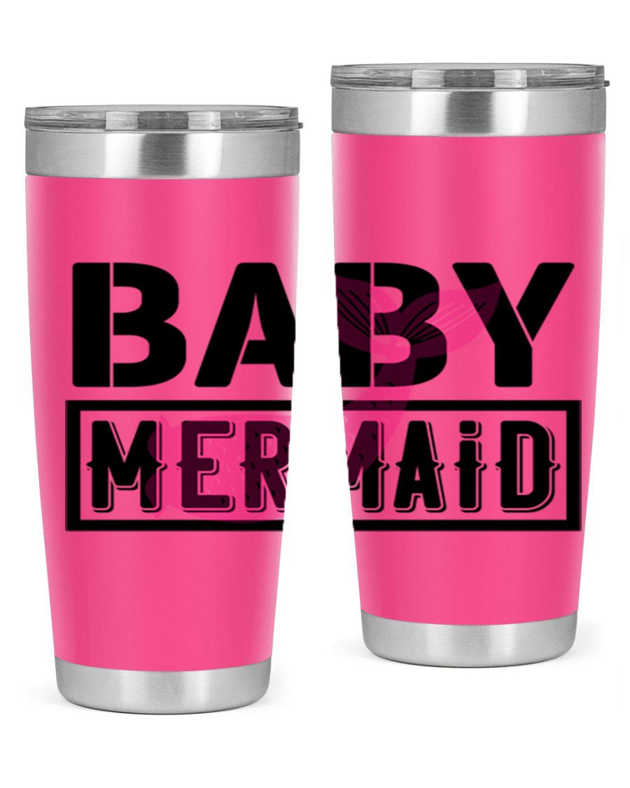Baby Mermaid 29# Tumbler, a stylish 20oz stainless steel tumbler with vibrant mermaid design, perfect for hot and cold beverages.
