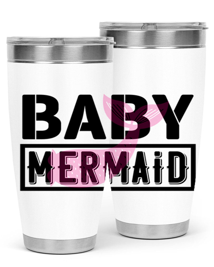 Baby Mermaid 29# Tumbler, a stylish 20oz stainless steel tumbler with vibrant mermaid design, perfect for hot and cold beverages.