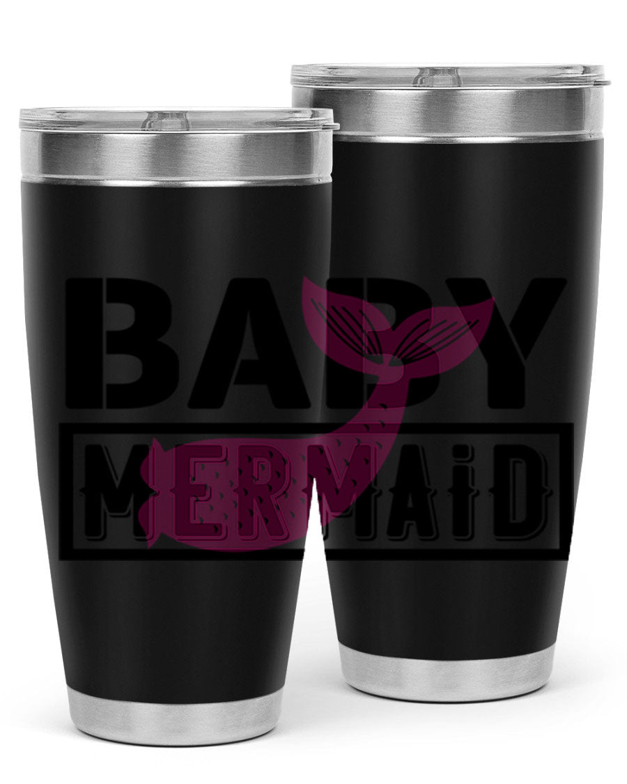 Baby Mermaid 29# Tumbler, a stylish 20oz stainless steel tumbler with vibrant mermaid design, perfect for hot and cold beverages.