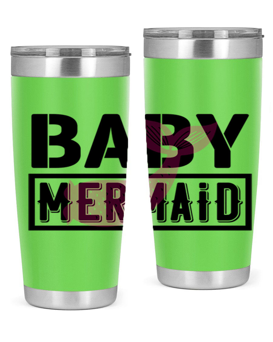 Baby Mermaid 29# Tumbler, a stylish 20oz stainless steel tumbler with vibrant mermaid design, perfect for hot and cold beverages.