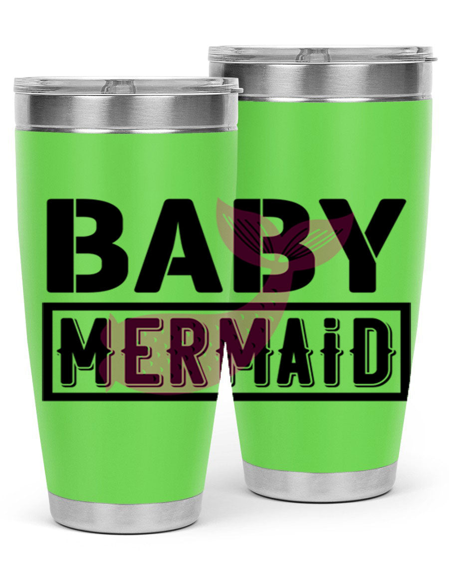 Baby Mermaid 29# Tumbler, a stylish 20oz stainless steel tumbler with vibrant mermaid design, perfect for hot and cold beverages.
