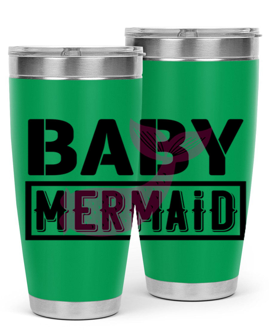 Baby Mermaid 29# Tumbler, a stylish 20oz stainless steel tumbler with vibrant mermaid design, perfect for hot and cold beverages.