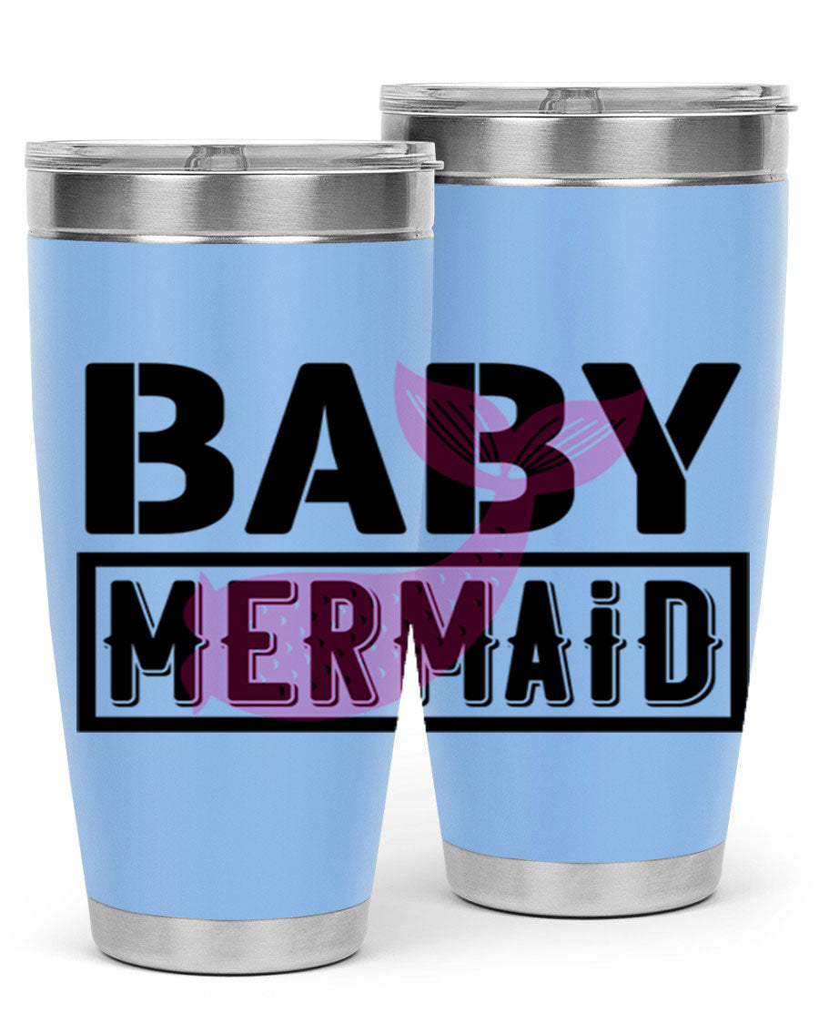 Baby Mermaid 29# Tumbler, a stylish 20oz stainless steel tumbler with vibrant mermaid design, perfect for hot and cold beverages.