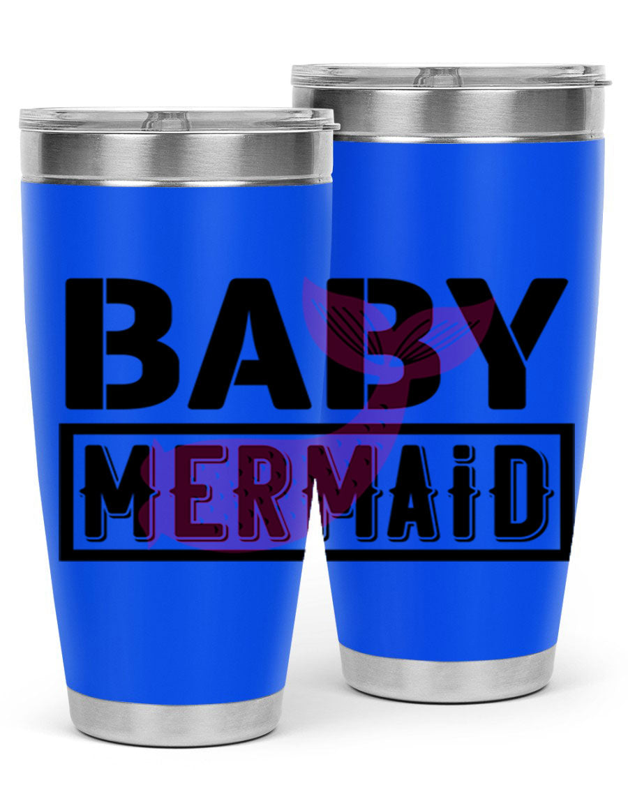 Baby Mermaid 29# Tumbler, a stylish 20oz stainless steel tumbler with vibrant mermaid design, perfect for hot and cold beverages.