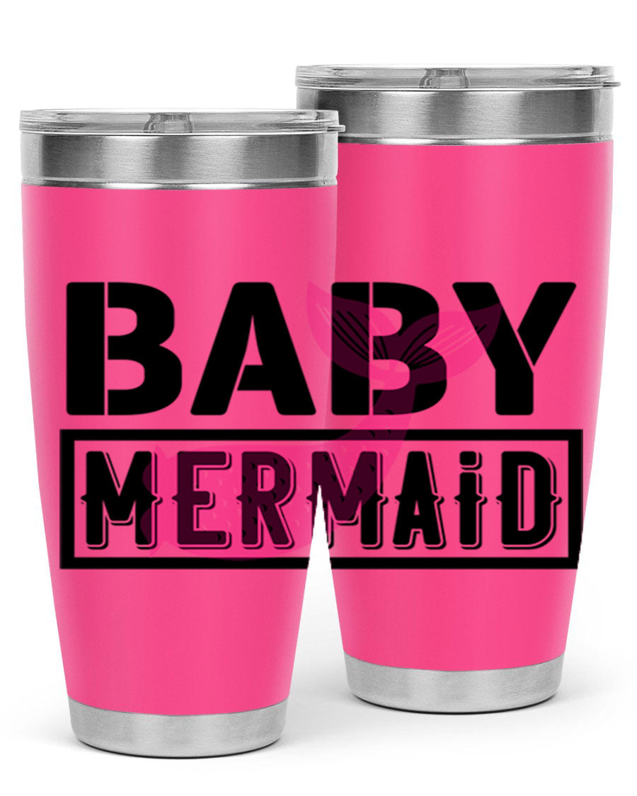 Baby Mermaid 29# Tumbler, a stylish 20oz stainless steel tumbler with vibrant mermaid design, perfect for hot and cold beverages.