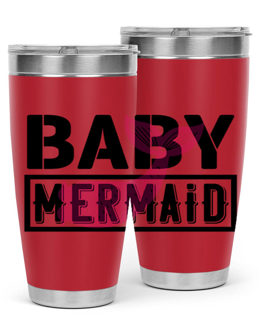 Baby Mermaid 29# Tumbler, a stylish 20oz stainless steel tumbler with vibrant mermaid design, perfect for hot and cold beverages.