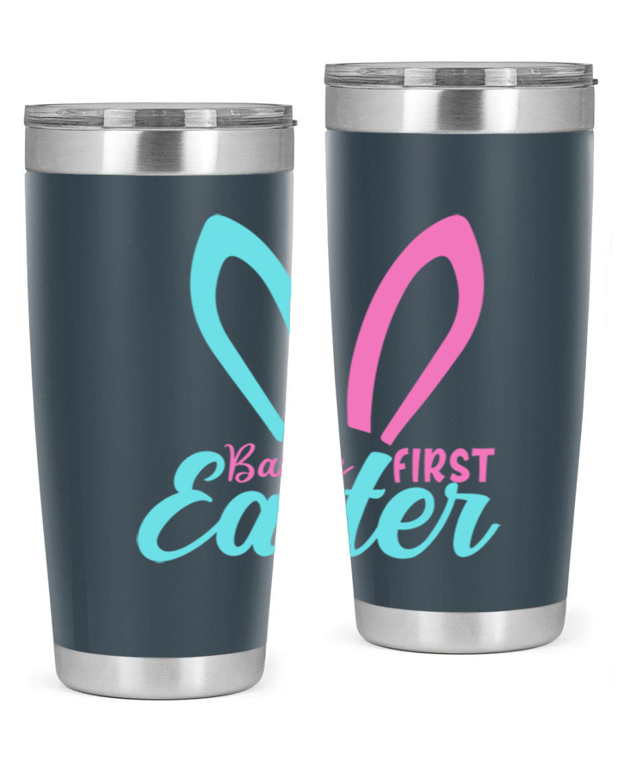 Baby's First Easter Style 286# 20oz tumbler featuring double wall vacuum stainless steel design with a colorful Easter-themed print.
