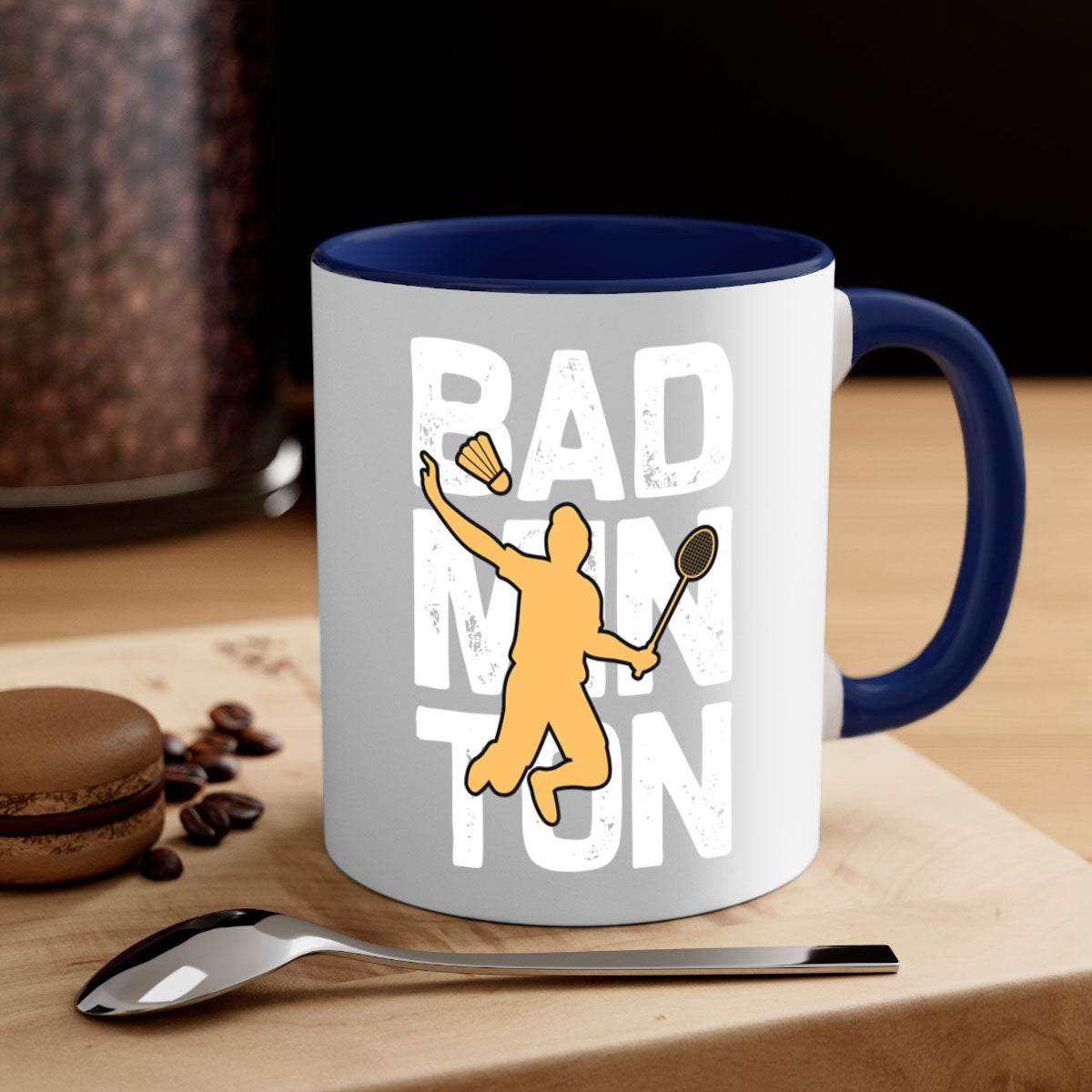 Bad 1452# two-tone ceramic mug with colored handle and glossy finish, available in multiple colors and sizes.