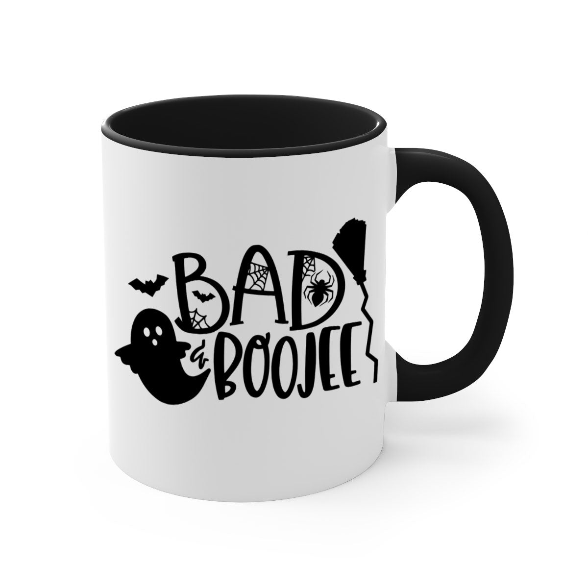 Bad Boojee 93# Halloween Mug with colorful handle and glossy finish, available in multiple colors and sizes.