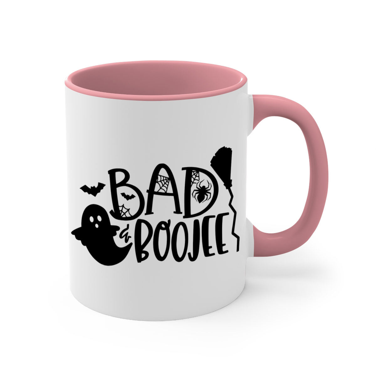 Bad Boojee 93# Halloween Mug with colorful handle and glossy finish, available in multiple colors and sizes.