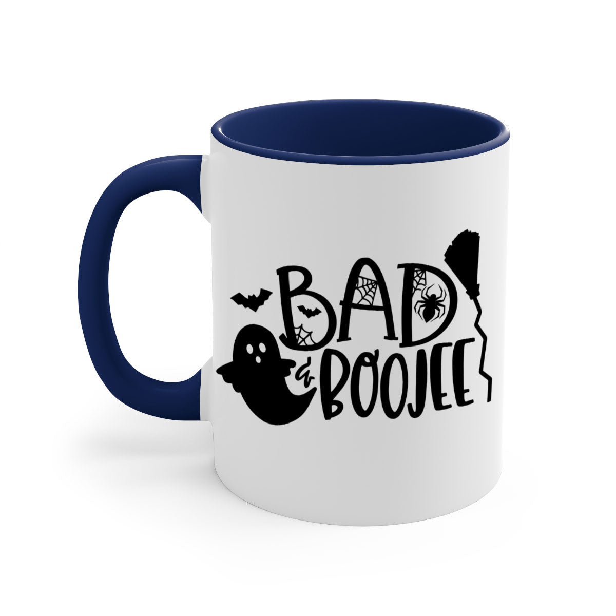 Bad Boojee 93# Halloween Mug with colorful handle and glossy finish, available in multiple colors and sizes.