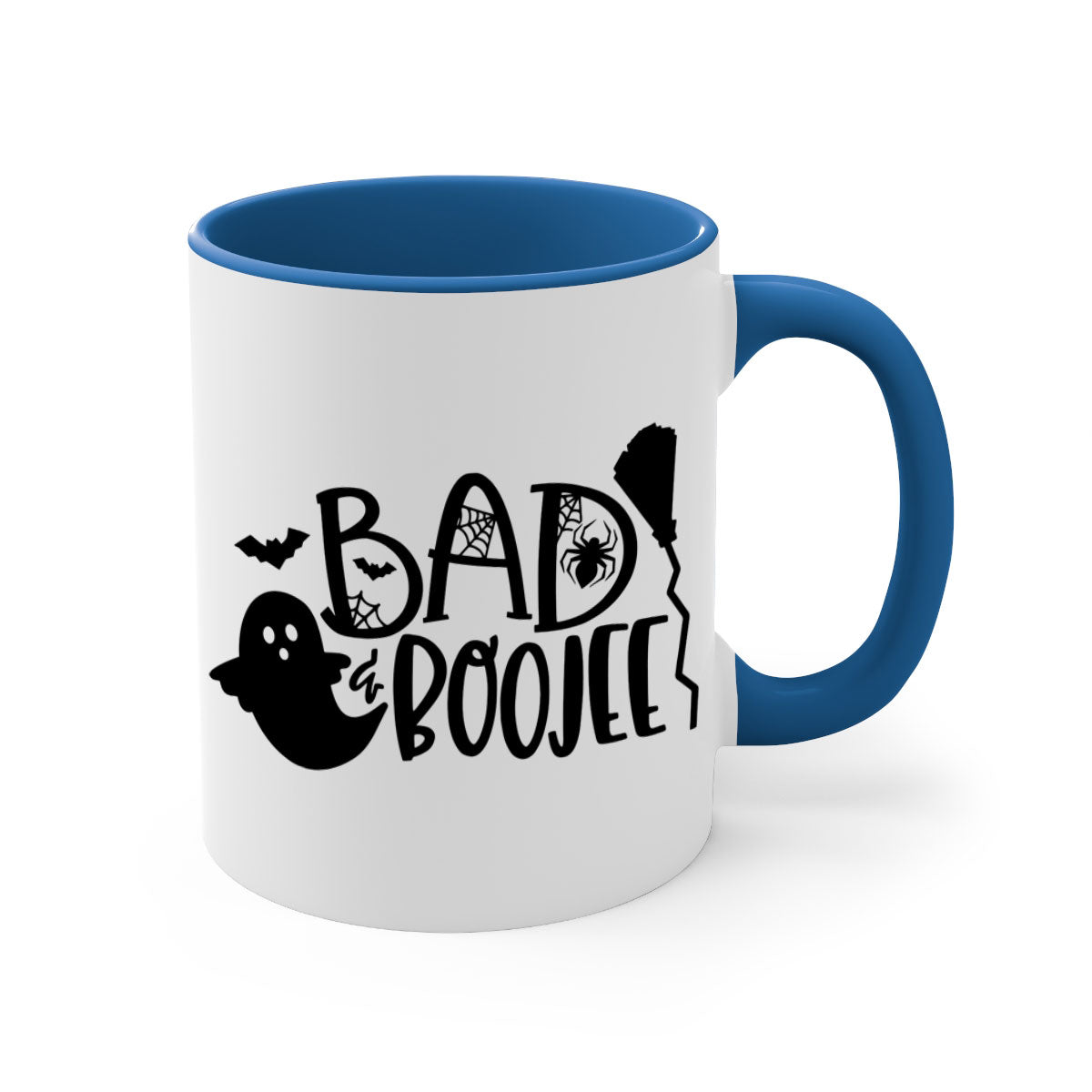 Bad Boojee 93# Halloween Mug with colorful handle and glossy finish, available in multiple colors and sizes.