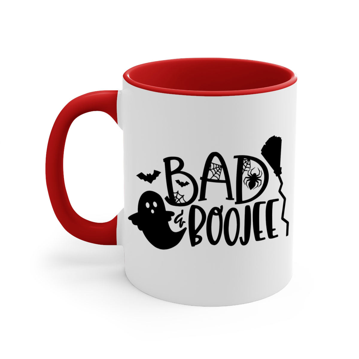 Bad Boojee 93# Halloween Mug with colorful handle and glossy finish, available in multiple colors and sizes.