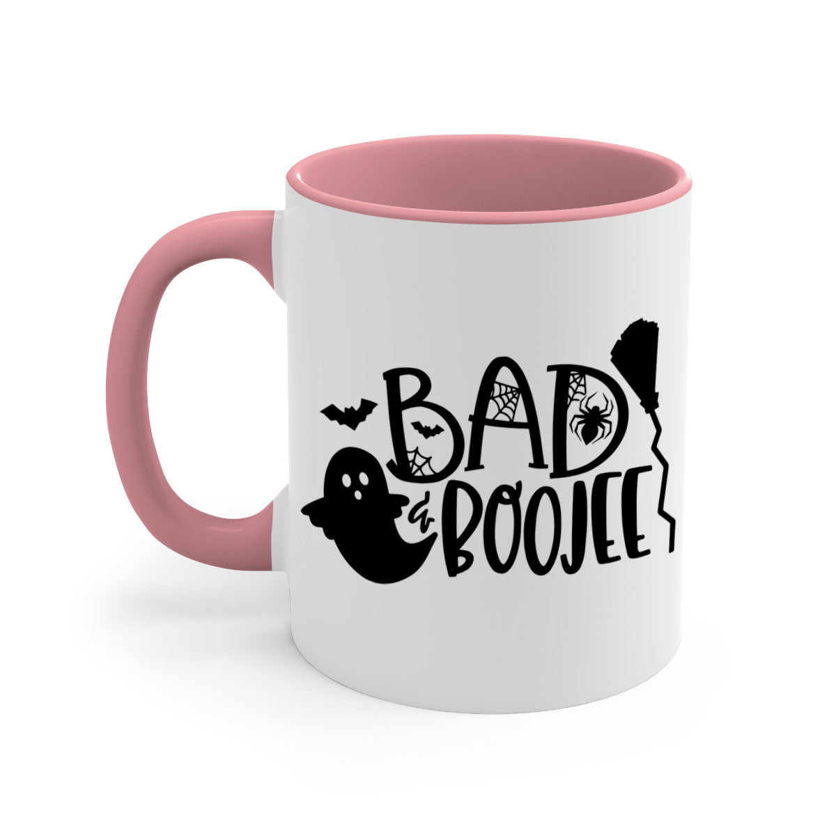 Bad Boojee 93# Halloween Mug with colorful handle and glossy finish, available in multiple colors and sizes.
