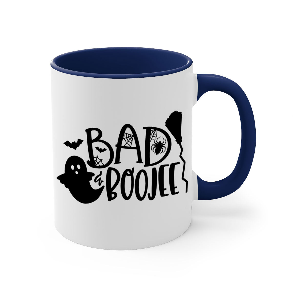 Bad Boojee 93# Halloween Mug with colorful handle and glossy finish, available in multiple colors and sizes.