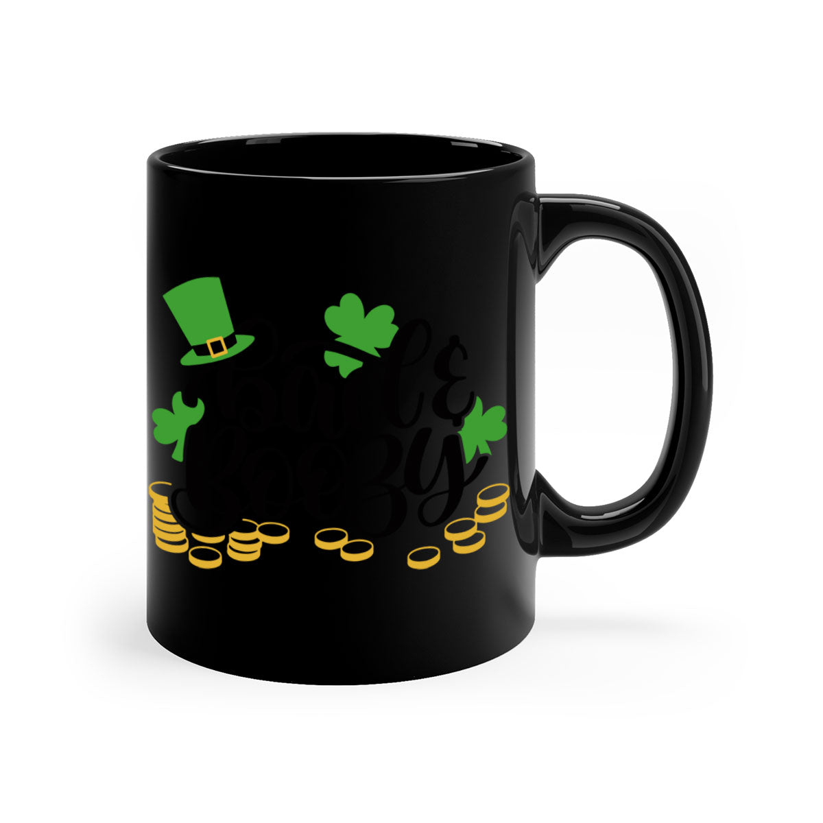 Bad Boozy Style 106# Mug featuring a two-tone design with a colored handle and glossy finish, perfect for St. Patrick's Day.