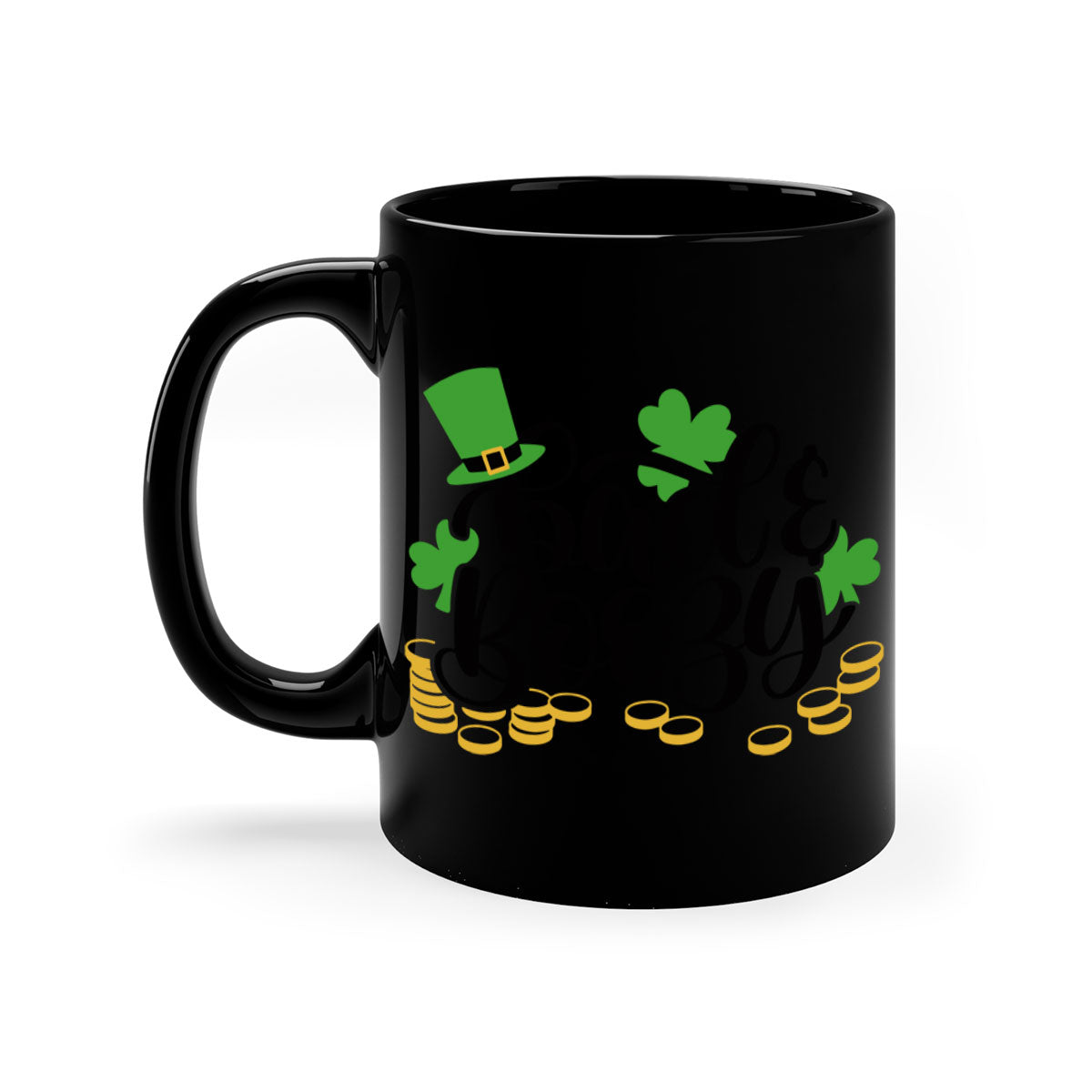 Bad Boozy Style 106# Mug featuring a two-tone design with a colored handle and glossy finish, perfect for St. Patrick's Day.