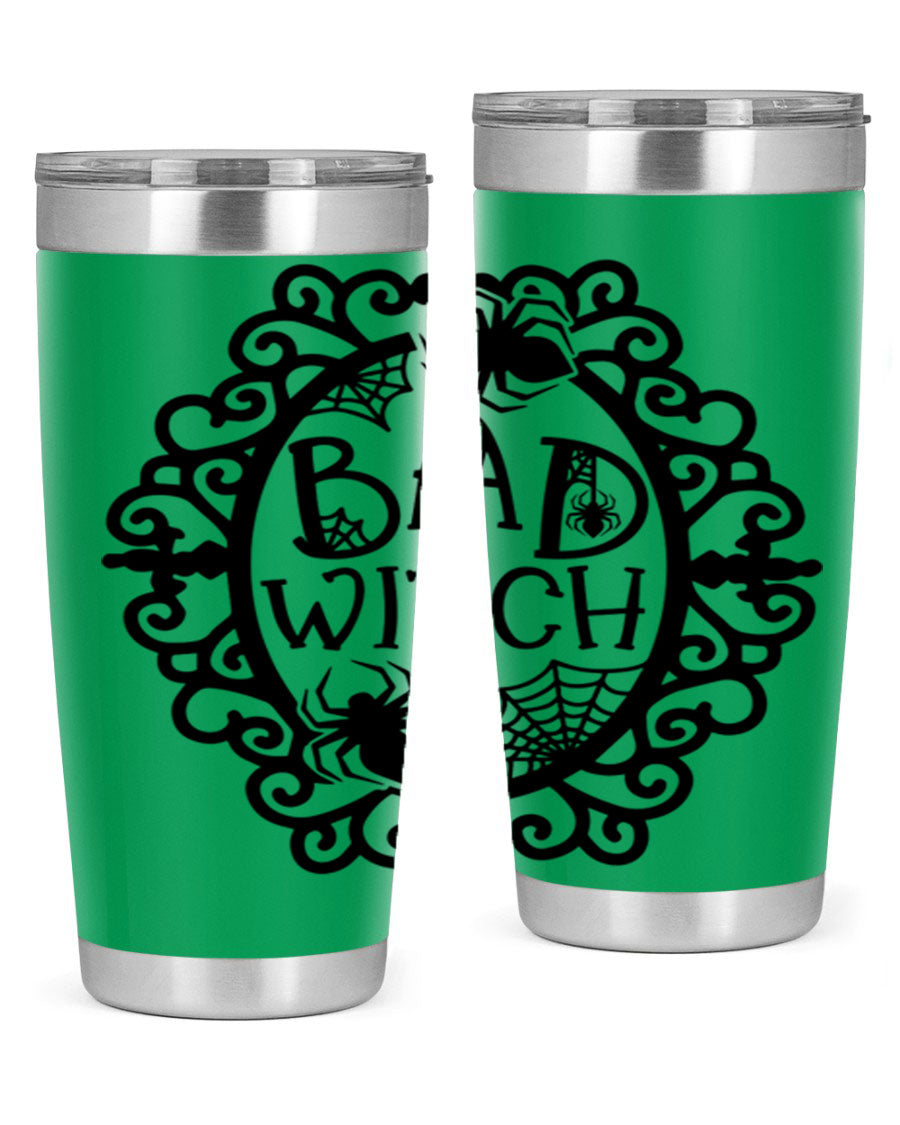 Bad Witch 92# Halloween Tumbler in 20oz and 30oz sizes, featuring a stylish design with double wall vacuum insulation.