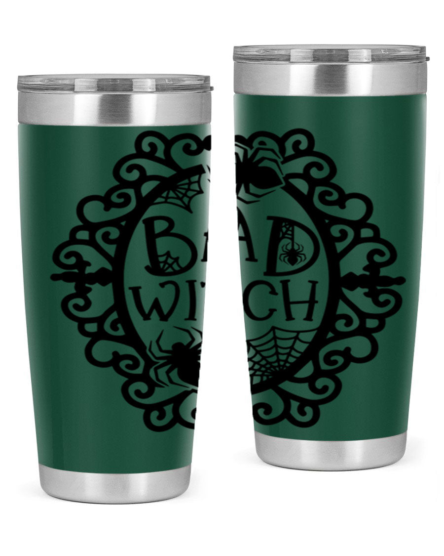 Bad Witch 92# Halloween Tumbler in 20oz and 30oz sizes, featuring a stylish design with double wall vacuum insulation.
